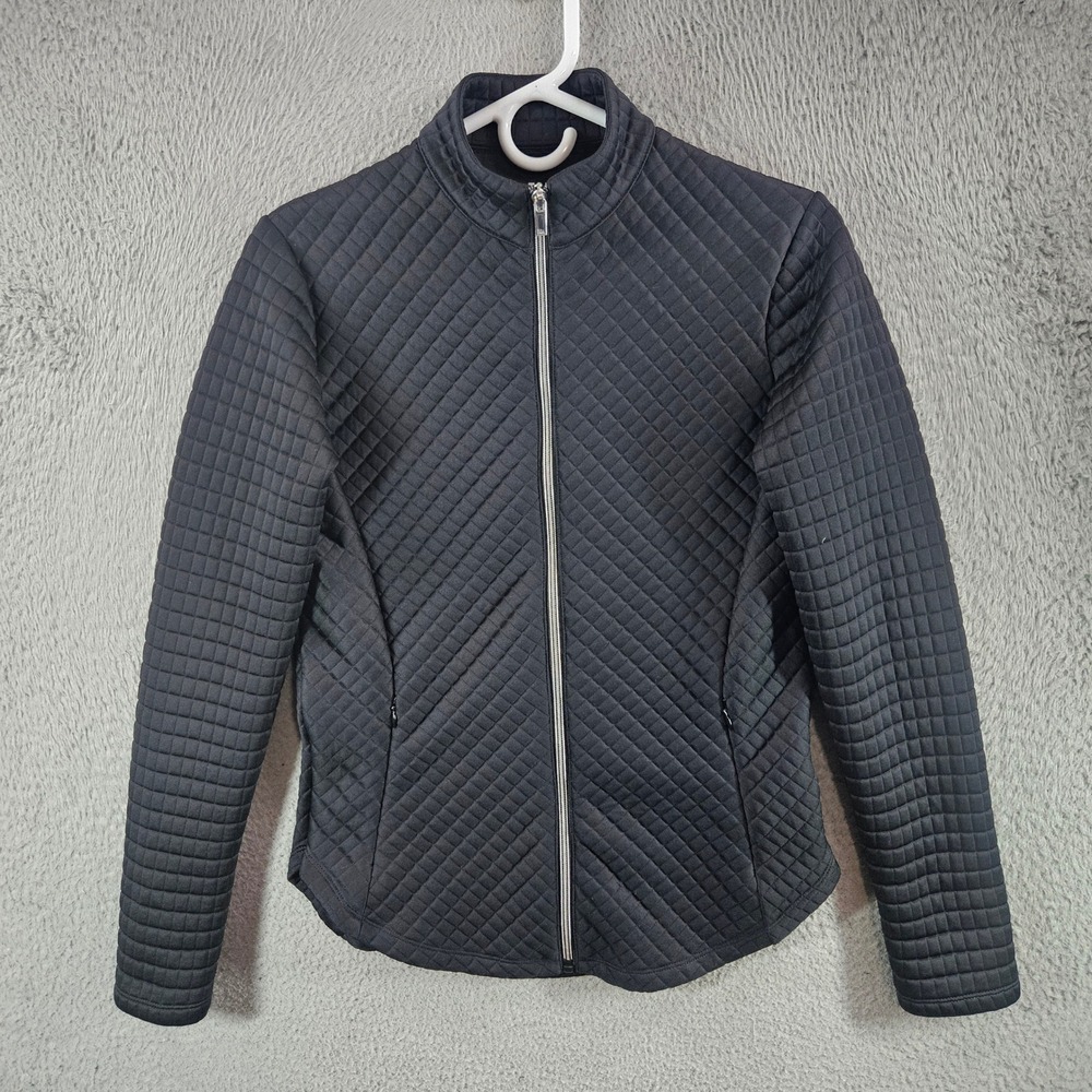 Tail White Label Womens Black Quilted Full Zip Golf Jacket Size XS
